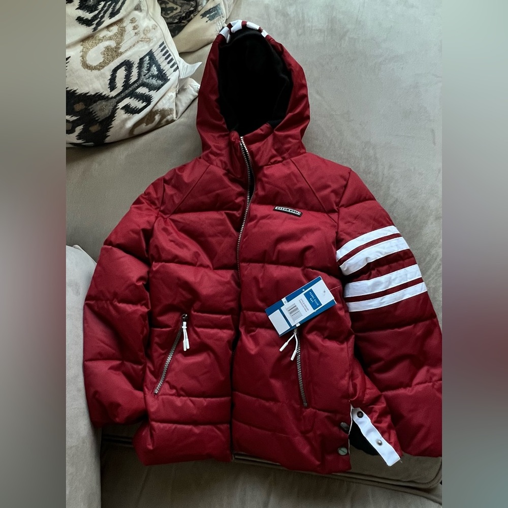 Perry Ellis Boys puff jacket, color - wine red, size 8
